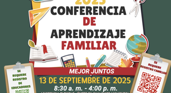 Folleto de la Cumbre de Participación Familiar 2025: 13 de septiembre de 2025. El evento es gratuito.